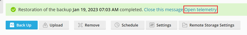 image backup telemetry restore