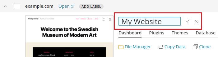 image change website name