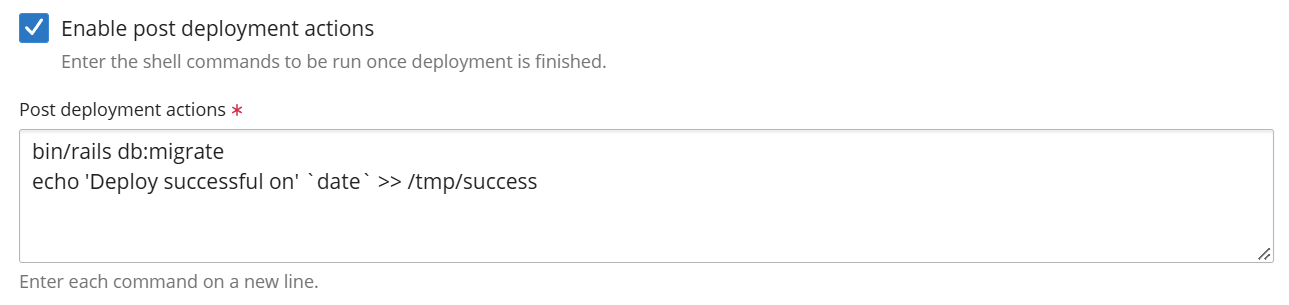 image post deployment actions