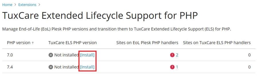 Plesk for Linux) Securing Outdated PHP Versions | Plesk Obsidian