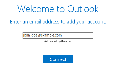 Specify your Plesk email address in Microsoft Office Outlook.