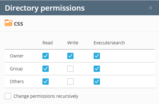 Permissions in NFS web projects
