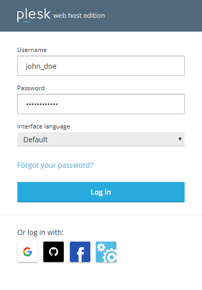 username password menu