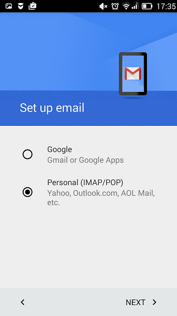 Setting up email in Gmail on Android – Support