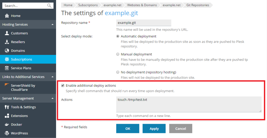 Using a Local Repository | Plesk Onyx documentation