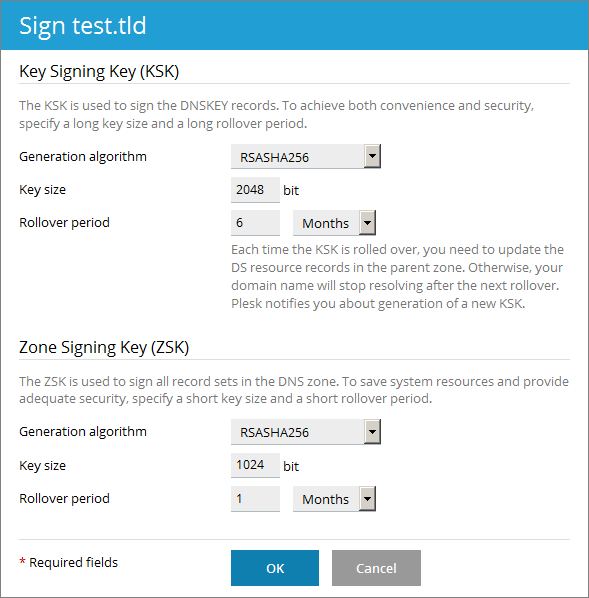 generate dnssec key a DNSSEC for Domain Configuring