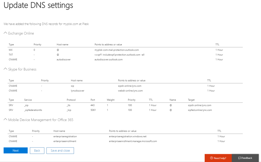 Configuración del DNS mediante Domain Connect | Plesk Onyx documentation