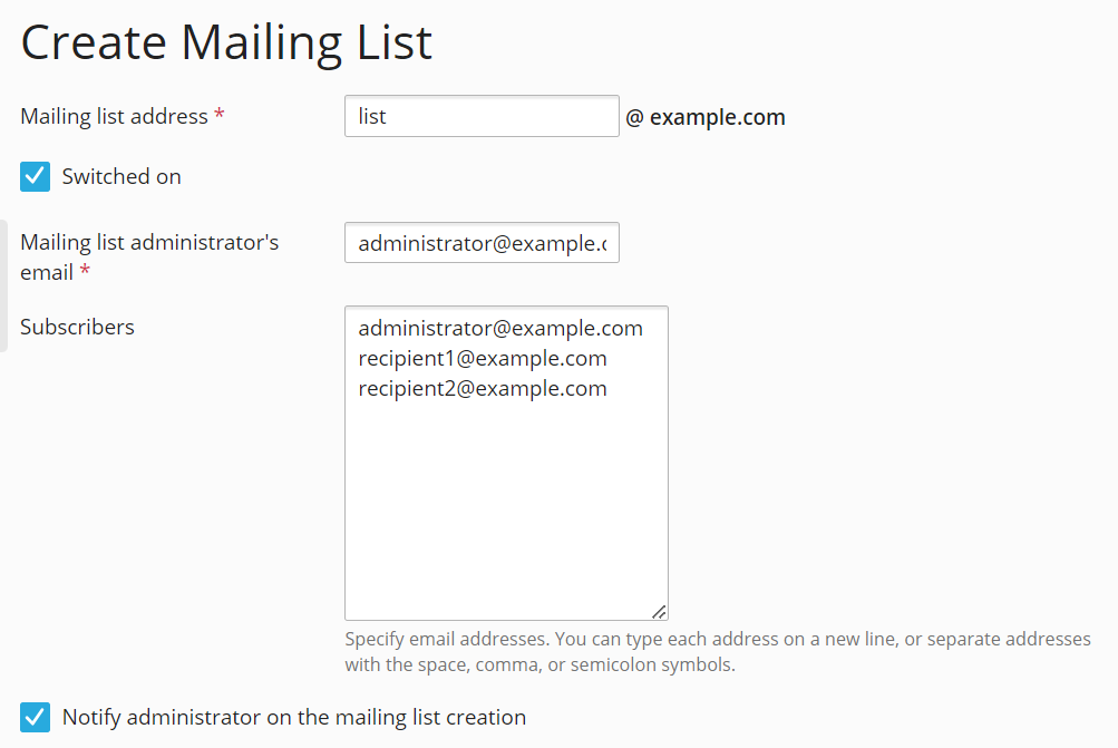 mailing list