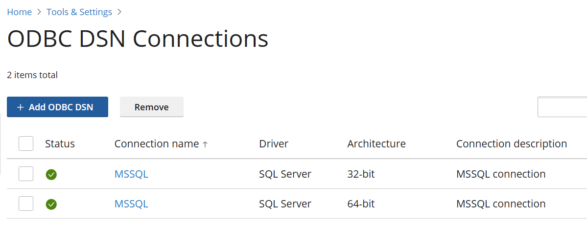 odbc connection