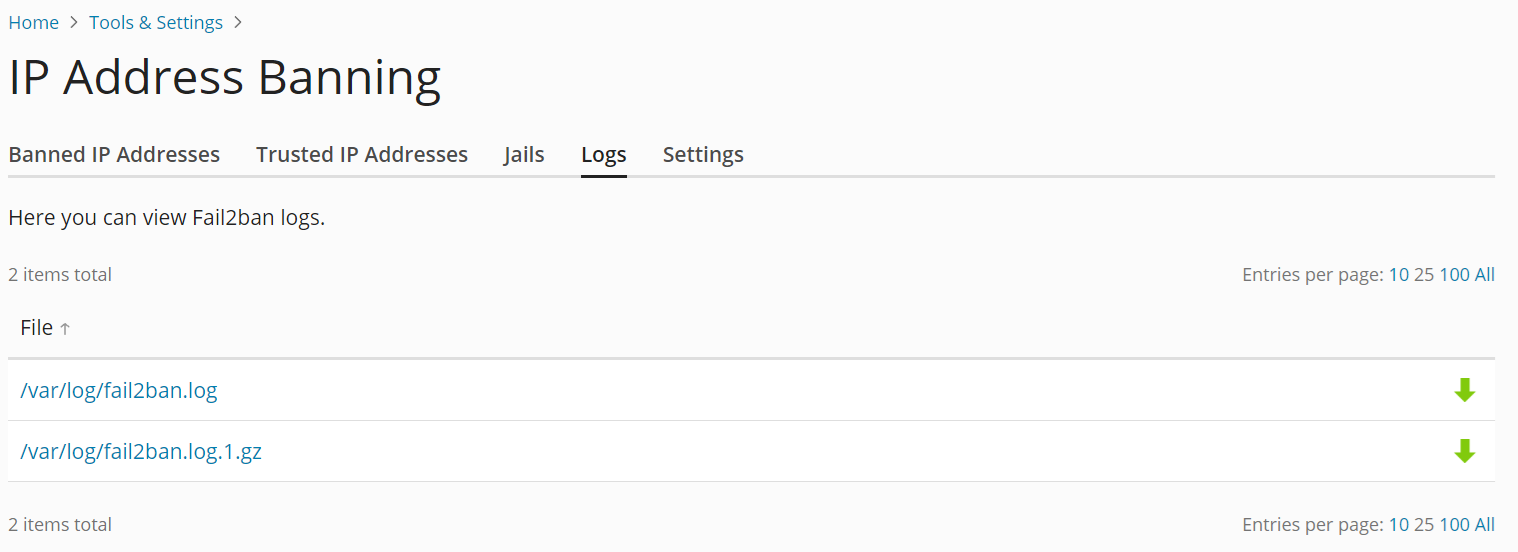 image fail2ban logs