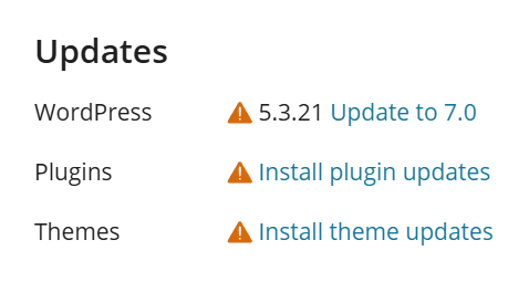 image install updates