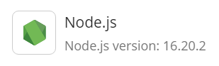 image node js domain card with version