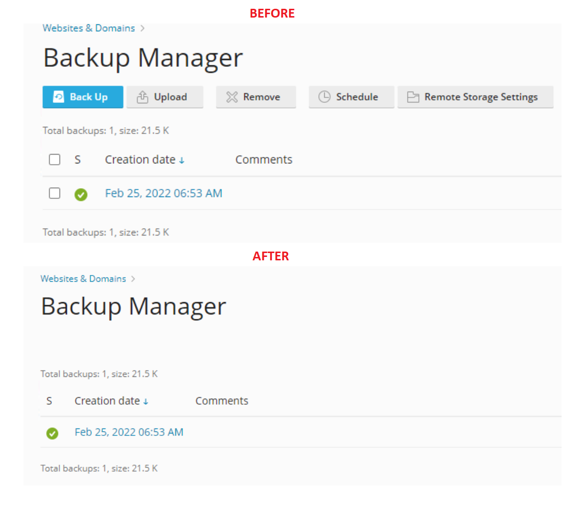 image disable user backups