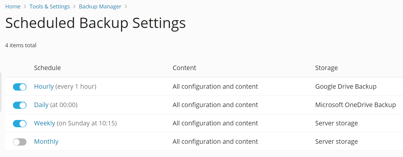 image multiple schedules