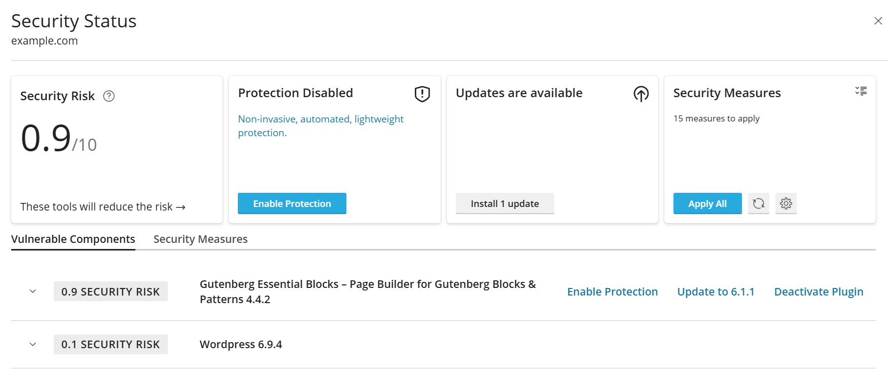 image security status drawer