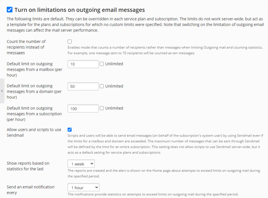 アウトバウンドスパムからの保護 Plesk Obsidian Documentation
