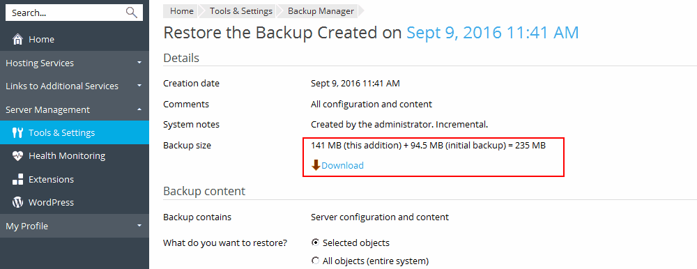 image-Restore-incremental-backup