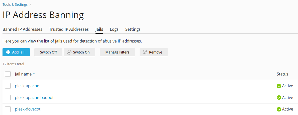 image list of jails