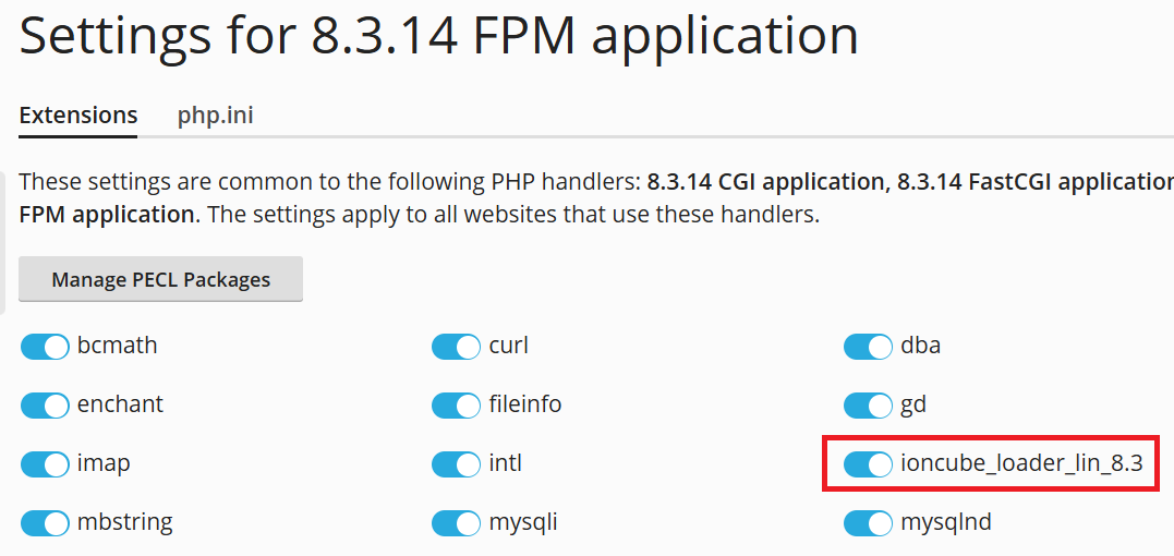image installed extension